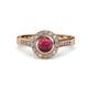 4 - Ara Rhodolite Garnet and Diamond Halo Engagement Ring 