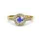 4 - Ara Tanzanite and Diamond Halo Engagement Ring 