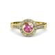 4 - Ara Pink Tourmaline and Diamond Halo Engagement Ring 