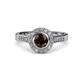 4 - Ara Smoky Quartz and Diamond Halo Engagement Ring 