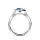 5 - Ara London Blue Topaz and Diamond Halo Engagement Ring 