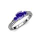 2 - Dzeni Iolite Three Stone with Side Diamond Ring 