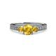 3 - Dzeni Citrine Three Stone with Side Diamond Ring 