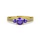 3 - Dzeni Iolite Three Stone with Side Diamond Ring 