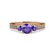 3 - Dzeni Iolite Three Stone with Side Diamond Ring 