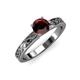 3 - Maren Classic 6.50 mm Round Red Garnet Solitaire Engagement Ring 