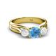 2 - Alyssa Blue Topaz and White Sapphire Three Stone Engagement Ring 