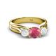 2 - Alyssa Rhodolite Garnet and White Sapphire Three Stone Engagement Ring 