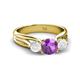 2 - Alyssa Amethyst and White Sapphire Three Stone Engagement Ring 