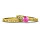 1 - Florie 0.95 ct Classic Pink Sapphire Solitaire Bridal Set Ring 