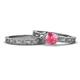 1 - Florie 0.87 ct Classic Pink Tourmaline Solitaire Bridal Set Ring 