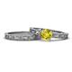 1 - Florie 1.00 ct Classic Yellow Diamond Solitaire Bridal Set Ring 