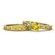 1 - Florie 1.00 ct Classic Yellow Diamond Solitaire Bridal Set Ring 