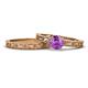 1 - Florie 0.87 ct Classic Amethyst Solitaire Bridal Set Ring 