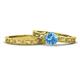 1 - Florie 0.95 ct Classic Blue Topaz Solitaire Bridal Set Ring 