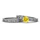 1 - Florie 0.95 ct Classic Yellow Sapphire Solitaire Bridal Set Ring 