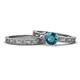 1 - Florie 0.95 ct Classic London Blue Topaz Solitaire Bridal Set Ring 