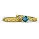 1 - Florie 0.95 ct Classic London Blue Topaz Solitaire Bridal Set Ring 
