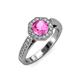 3 - Aura Pink Sapphire and Diamond Halo Engagement Ring 