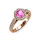 3 - Aura Pink Sapphire and Diamond Halo Engagement Ring 