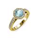 3 - Aura Aquamarine and Diamond Halo Engagement Ring 