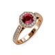 3 - Aura Ruby and Diamond Halo Engagement Ring 