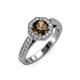 3 - Aura Smoky Quartz and Diamond Halo Engagement Ring 