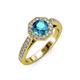 3 - Aura London Blue Topaz and Diamond Halo Engagement Ring 