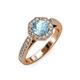 3 - Aura Aquamarine and Diamond Halo Engagement Ring 