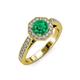 3 - Aura Emerald and Diamond Halo Engagement Ring 
