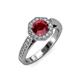 3 - Aura Ruby and Diamond Halo Engagement Ring 