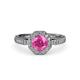 4 - Aura Pink Sapphire and Diamond Halo Engagement Ring 