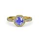 4 - Aura Tanzanite and Diamond Halo Engagement Ring 