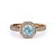 4 - Aura Aquamarine and Diamond Halo Engagement Ring 