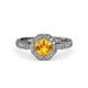 4 - Aura Citrine and Diamond Halo Engagement Ring 