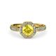 4 - Aura Yellow Sapphire and Diamond Halo Engagement Ring 