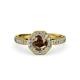 4 - Aura Smoky Quartz and Diamond Halo Engagement Ring 