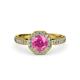 4 - Aura Pink Sapphire and Diamond Halo Engagement Ring 