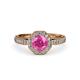 4 - Aura Pink Sapphire and Diamond Halo Engagement Ring 