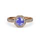 4 - Aura Tanzanite and Diamond Halo Engagement Ring 