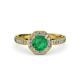 4 - Aura Emerald and Diamond Halo Engagement Ring 