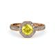4 - Aura Yellow Sapphire and Diamond Halo Engagement Ring 
