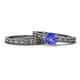 1 - Rachel 0.92 ct Classic Tanzanite (6.50 mm) Solitaire Bridal Set Ring  