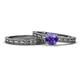 1 - Rachel 0.80 ct Classic Iolite (6.50 mm) Solitaire Bridal Set Ring  