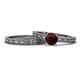 1 - Rachel 1.05 ct Classic Red Garnet (6.50 mm) Solitaire Bridal Set Ring  