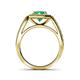 5 - Aura Emerald and Diamond Halo Engagement Ring 