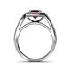 5 - Aura Ruby and Diamond Halo Engagement Ring 