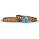 1 - Niah 0.95 ct Classic Blue Topaz Solitaire Bridal Set Ring  