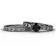 1 - Niah 1.00 ct Classic Black Diamond Solitaire Bridal Set Ring  
