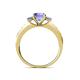 4 - Dzeni Tanzanite Three Stone with Side Diamond Ring 